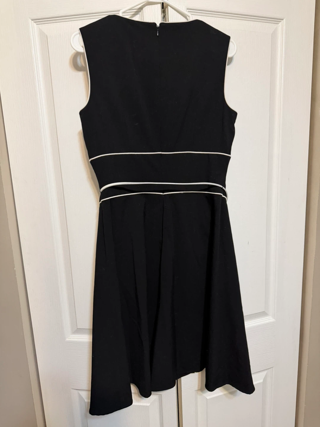 Calvin Klein Black Sheath Dress with White Piping - photo 2