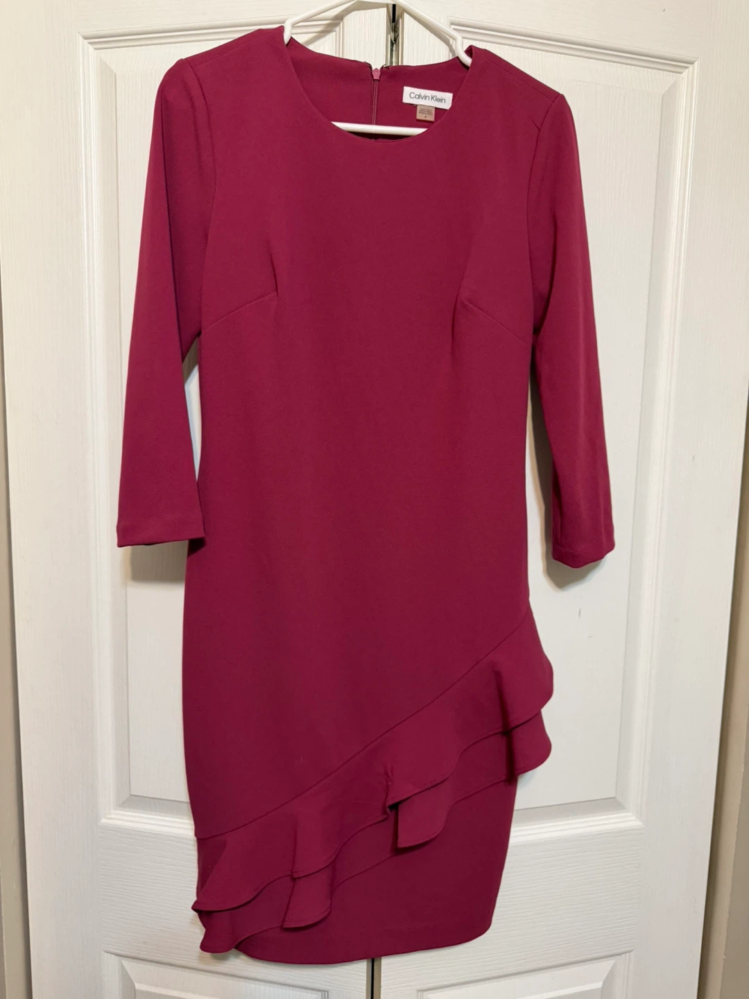 Calvin Klein Women's Pink Ruffle Dress