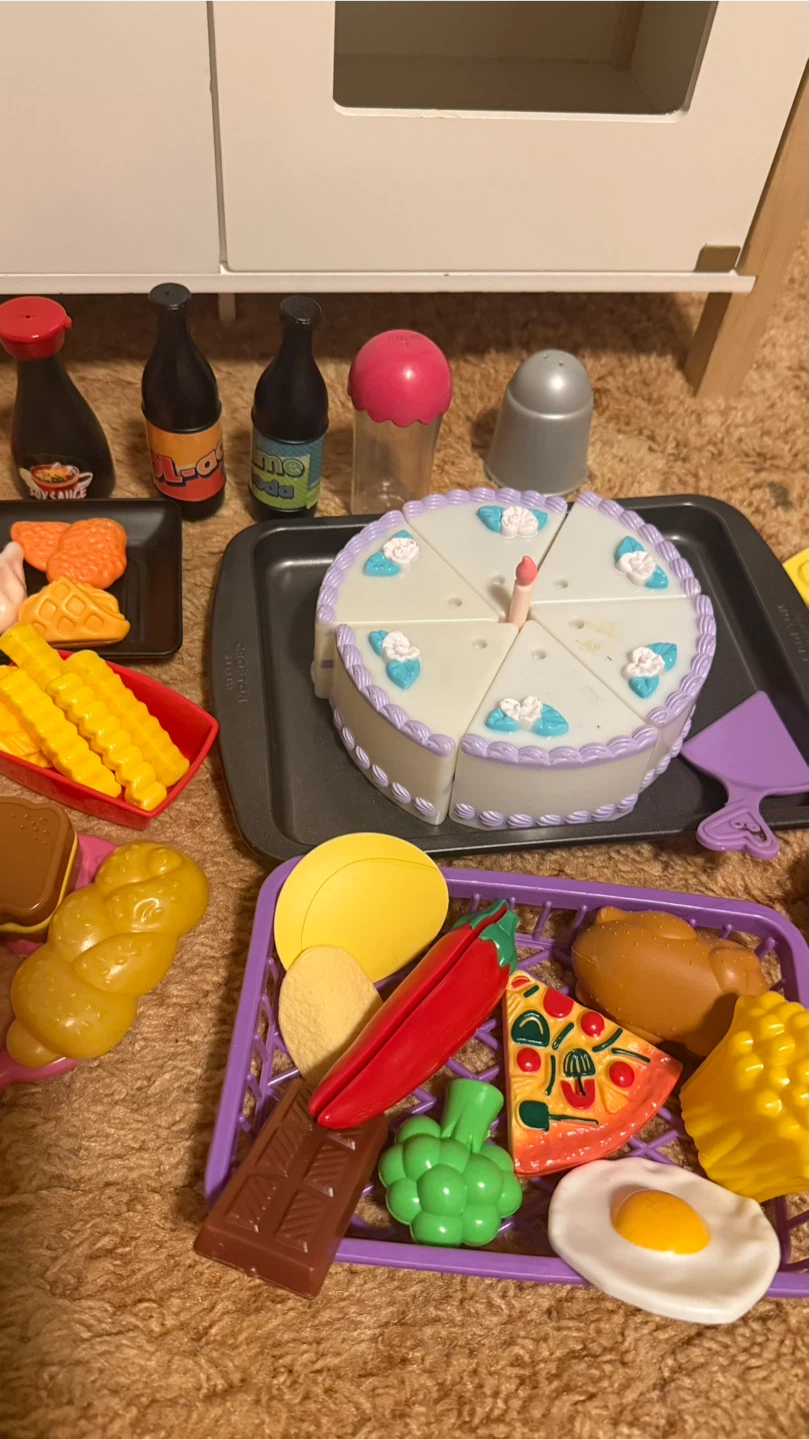 Kids Wooden Play Kitchen with Food Accessories - photo 2