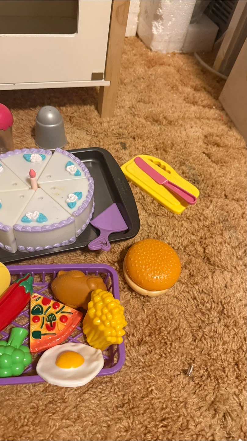 Kids Wooden Play Kitchen with Food Accessories - photo 4