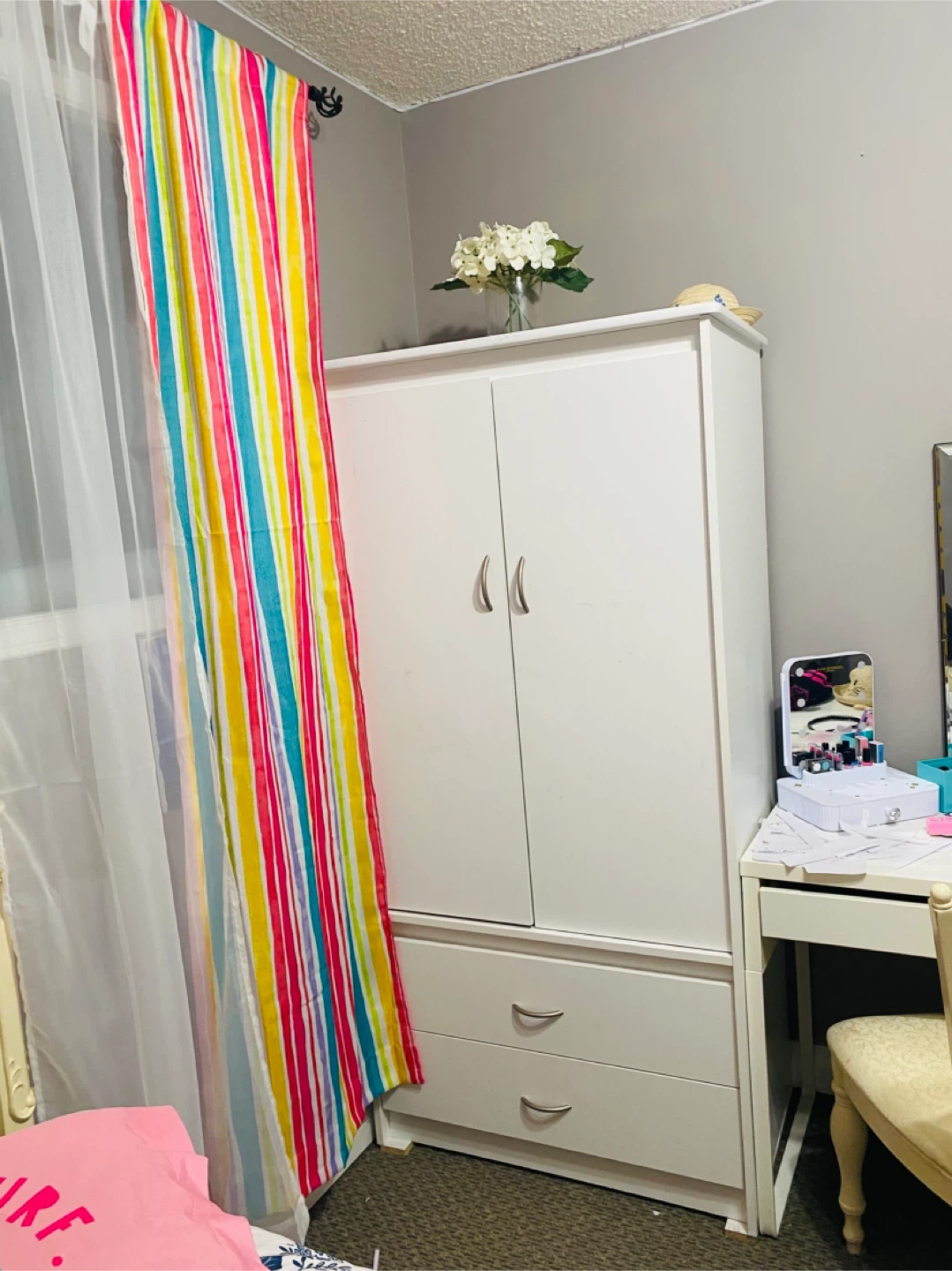 White Wardrobe with Drawers