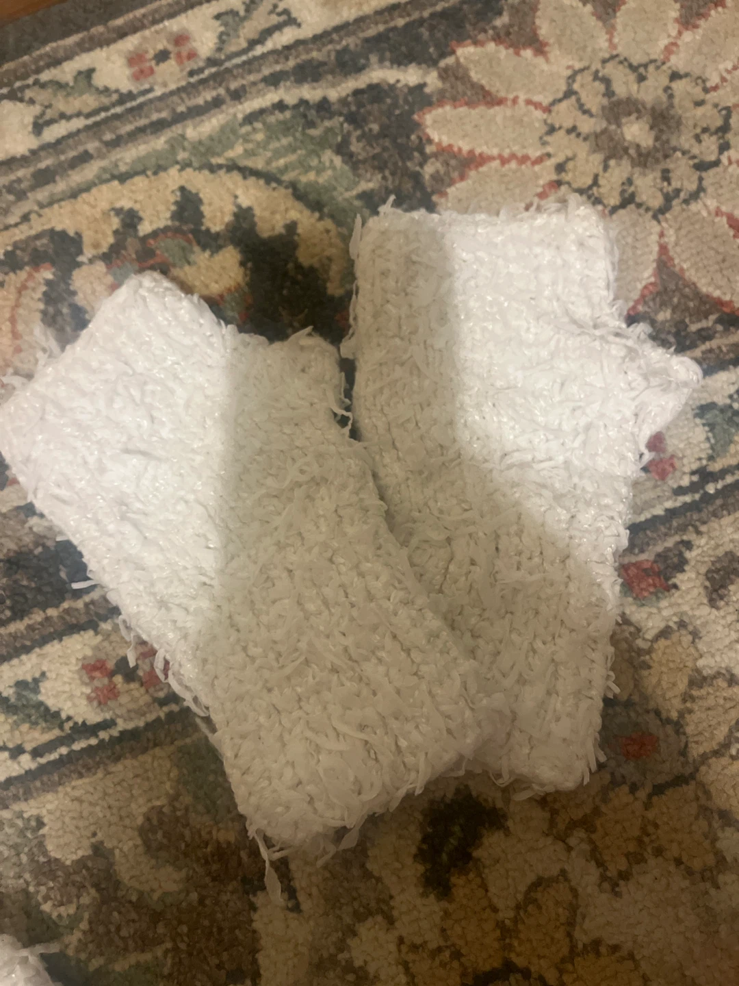 Striped Knit Beanie and White Fuzzy Set - photo 3