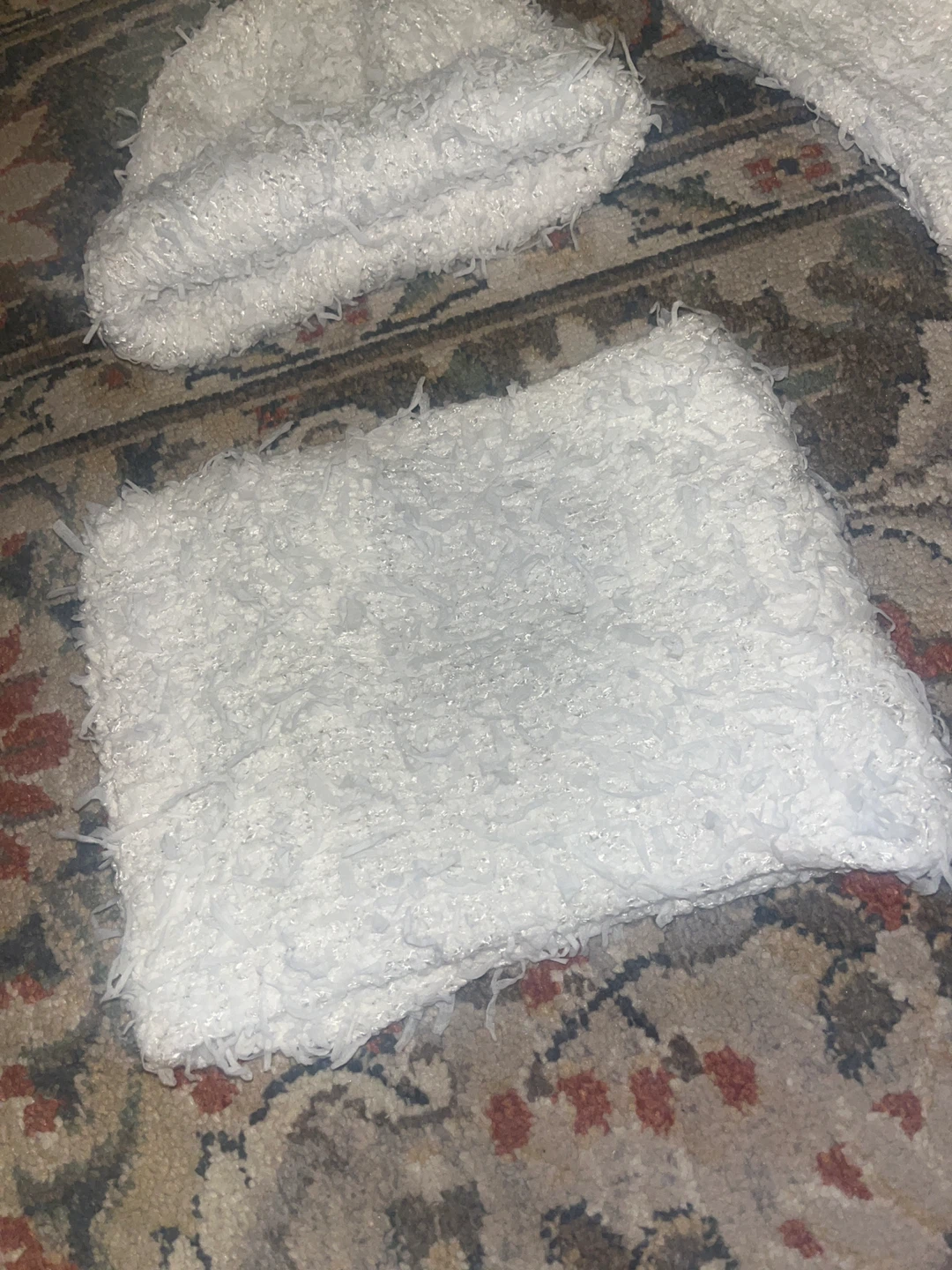 Striped Knit Beanie and White Fuzzy Set - photo 4