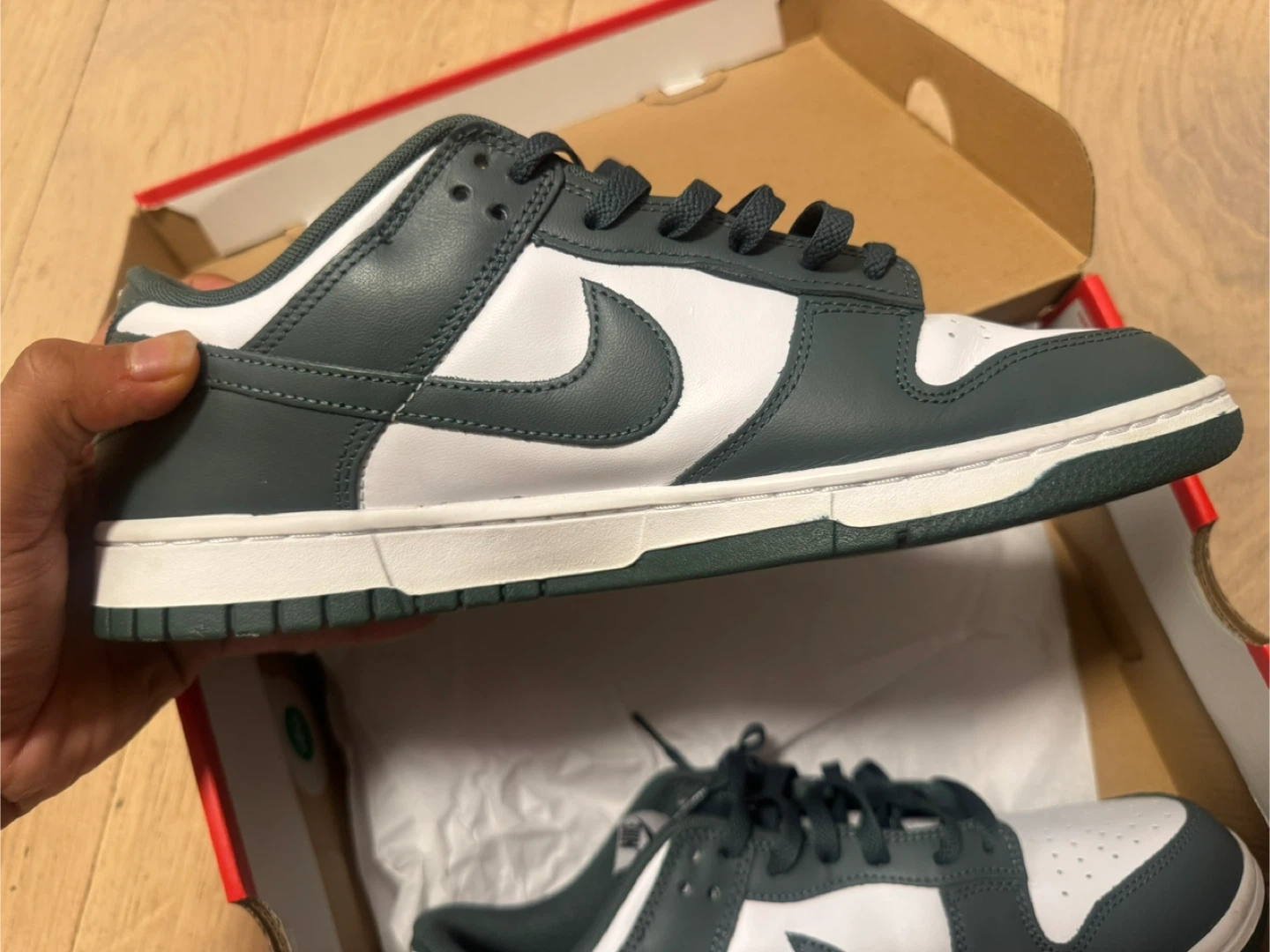 Nike Dunk Low Green White - photo 4