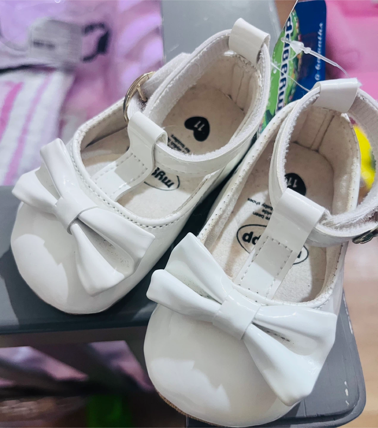 Myggpp White Baby Dress Shoes with Bows