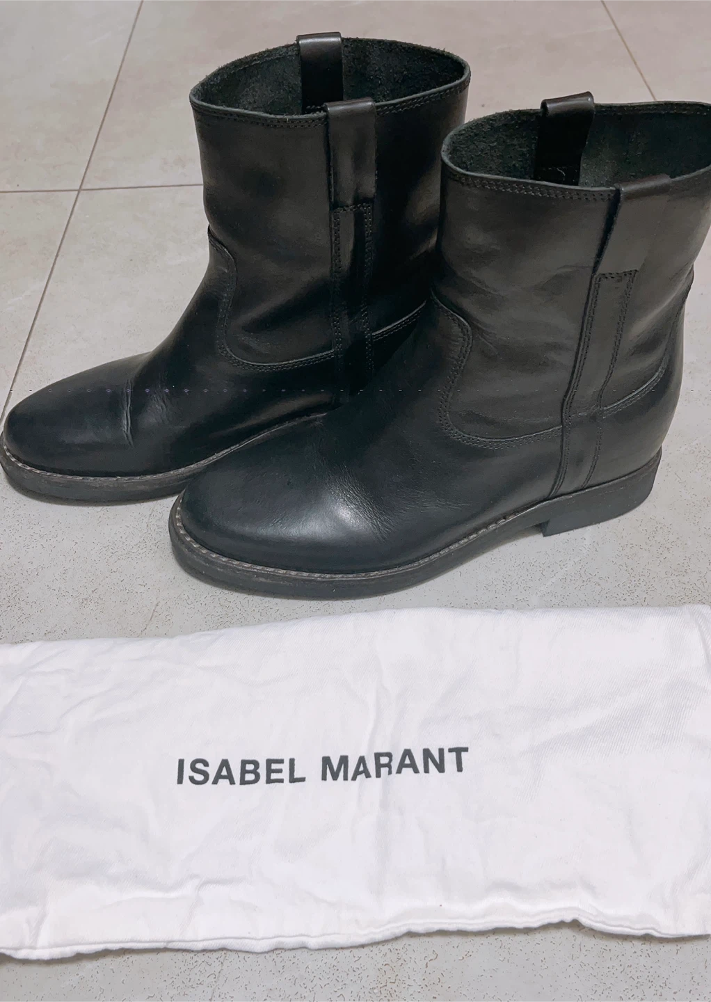 ISABEL MARANT Black Leather Ankle Boots