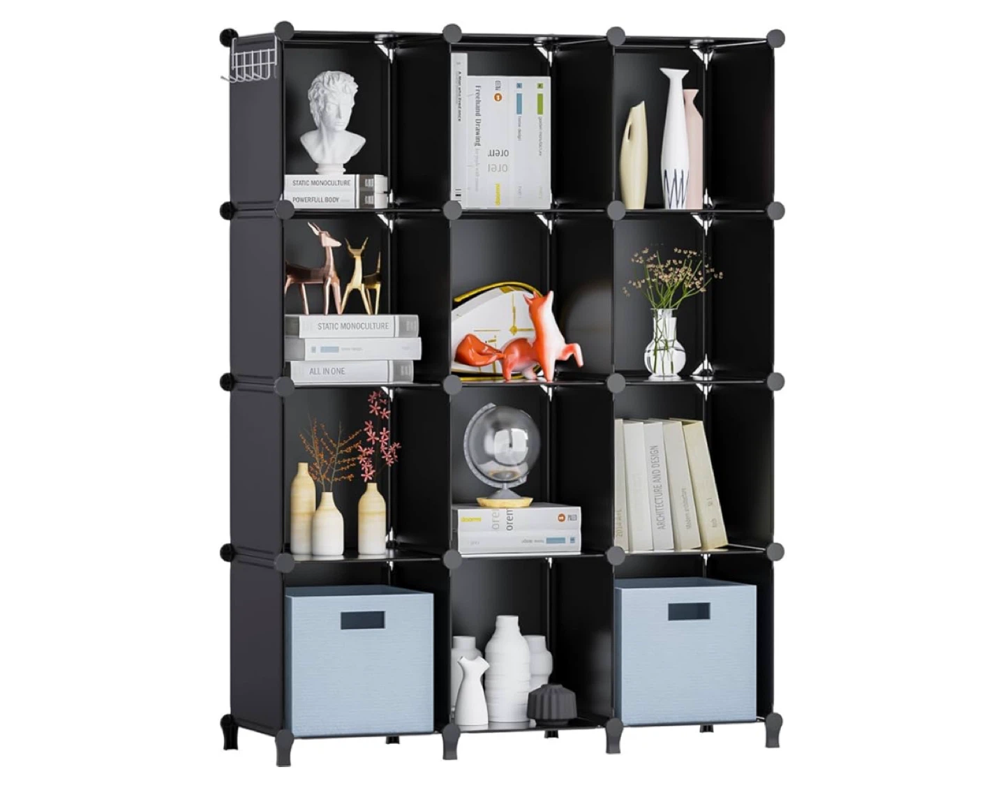 Black Modular Cube Storage Organizer
