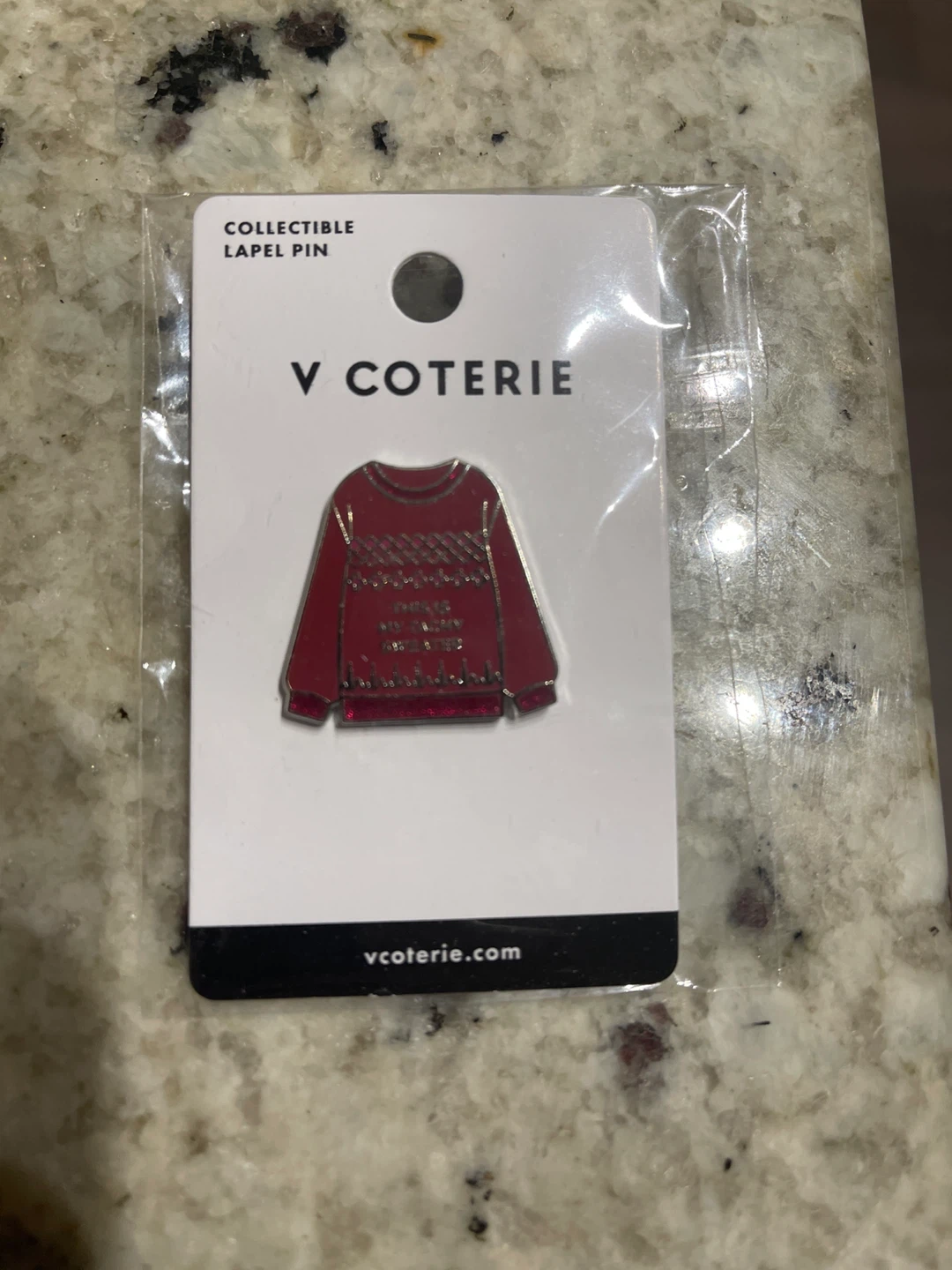 V Coterie Collectible Lapel Pin - Red Sweater Design