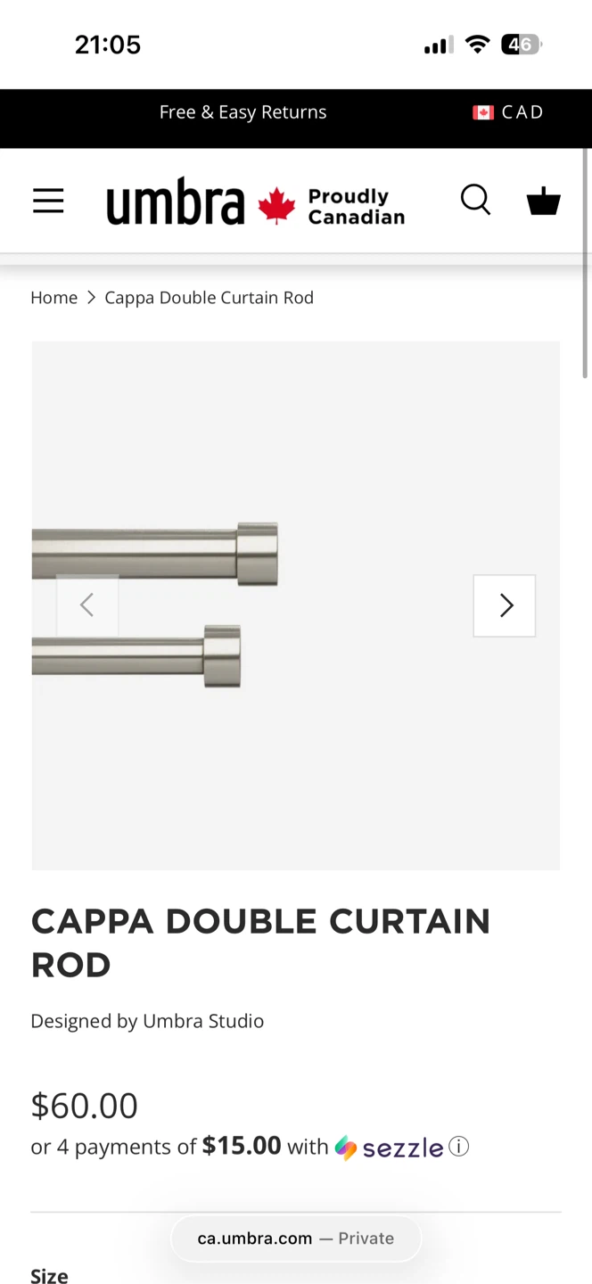 Umbra Cappa Double Curtain Rod - photo 3