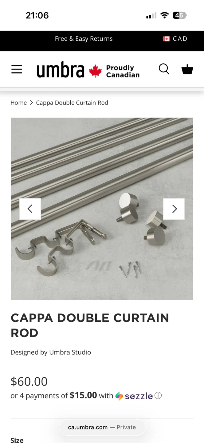 Umbra Cappa Double Curtain Rod - photo 5