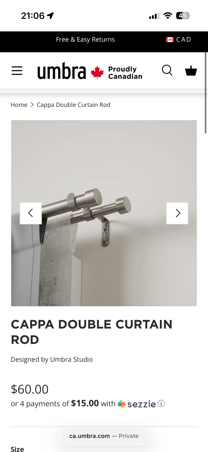Umbra Cappa Double Curtain Rod - photo 4