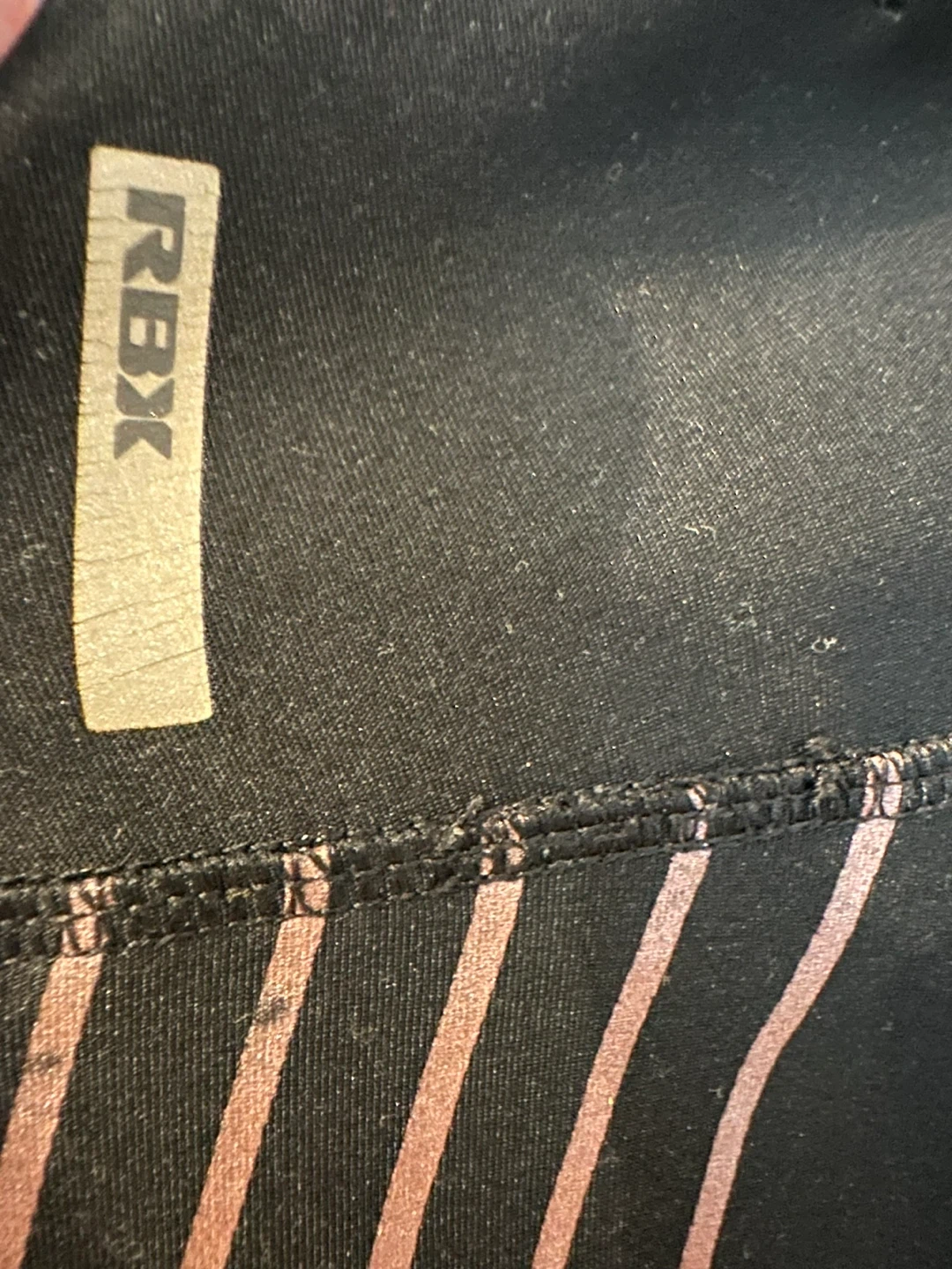 RBX Black & Rose Gold Stripe Capri Leggings - photo 2
