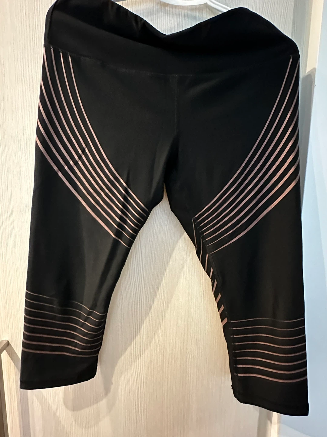 RBX Black & Rose Gold Stripe Capri Leggings - photo 3