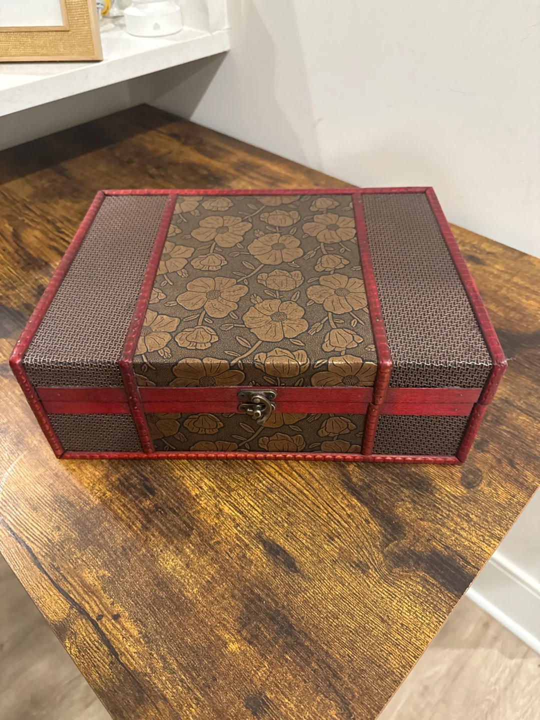 Decorative Wooden Box with Floral Design