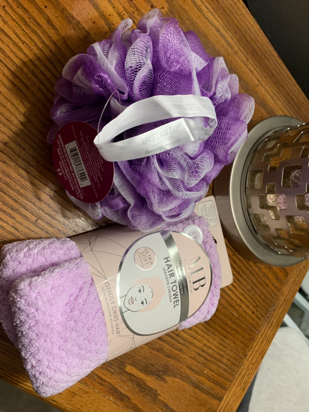 Ultra Soft Hair Towel & Equate Luxury Bath Pouf