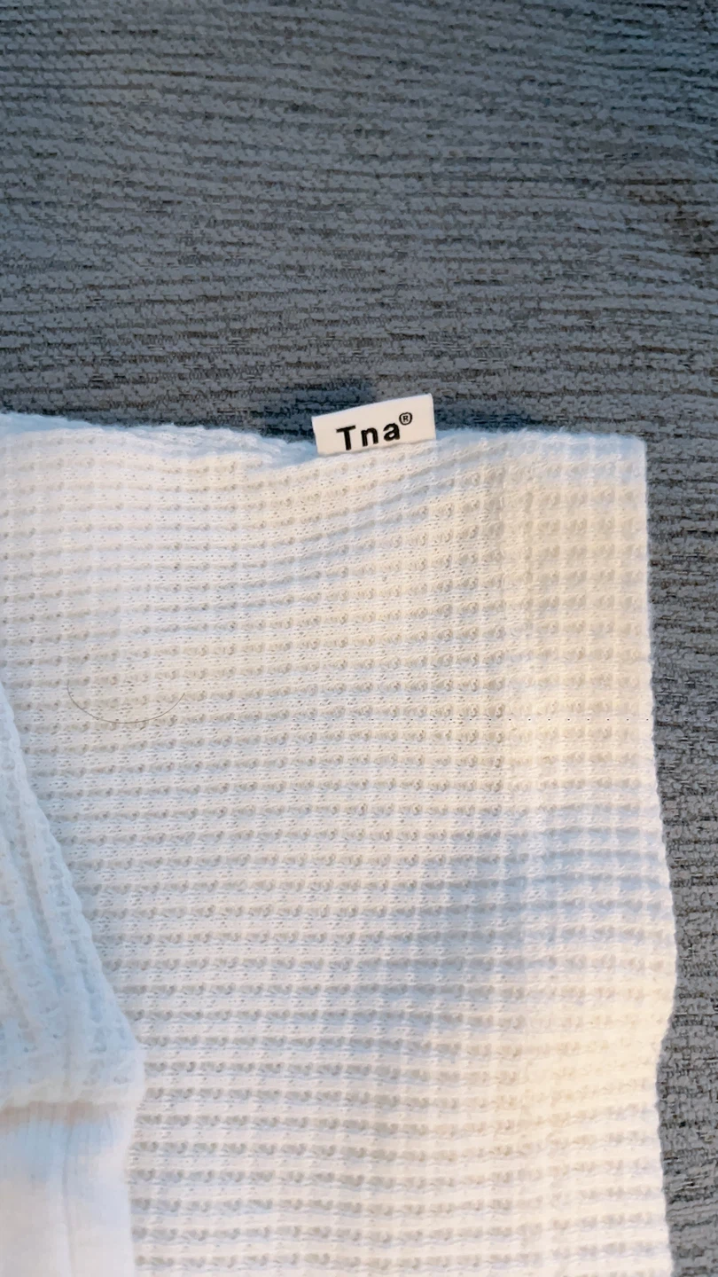 Tna White Waffle Knit Long Sleeve Shirt - photo 3