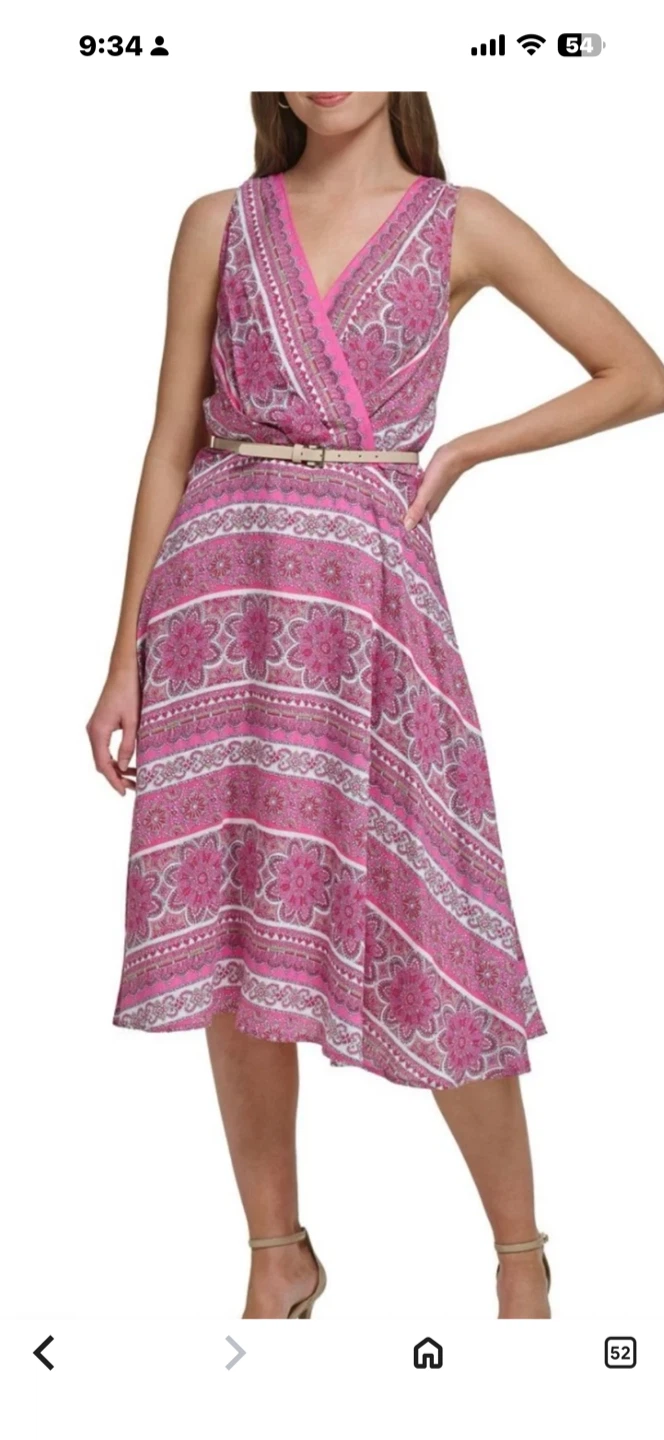 Women's Sleeveless V-Neck Wrap Dress with Belt