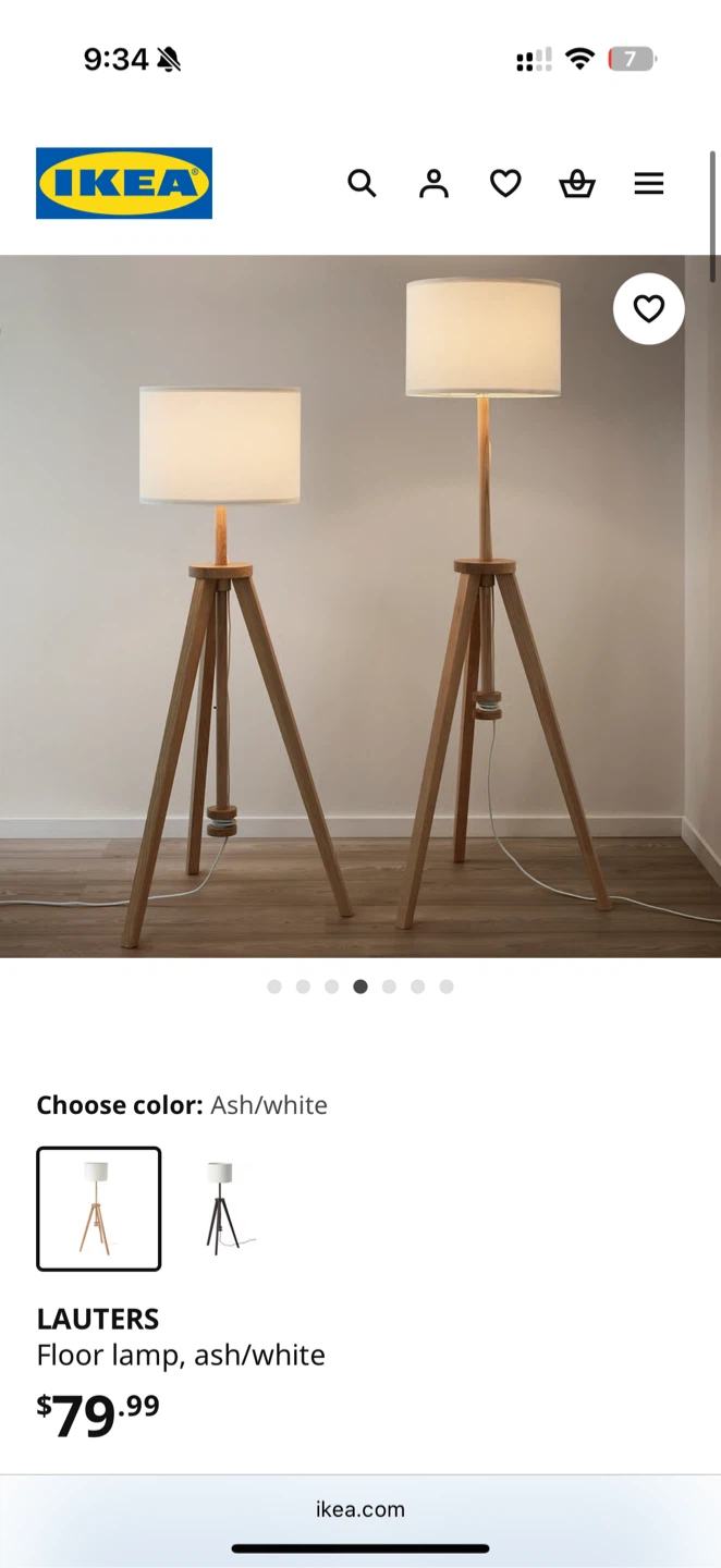 IKEA LAUTERS Floor Lamp - Ash/White - photo 2