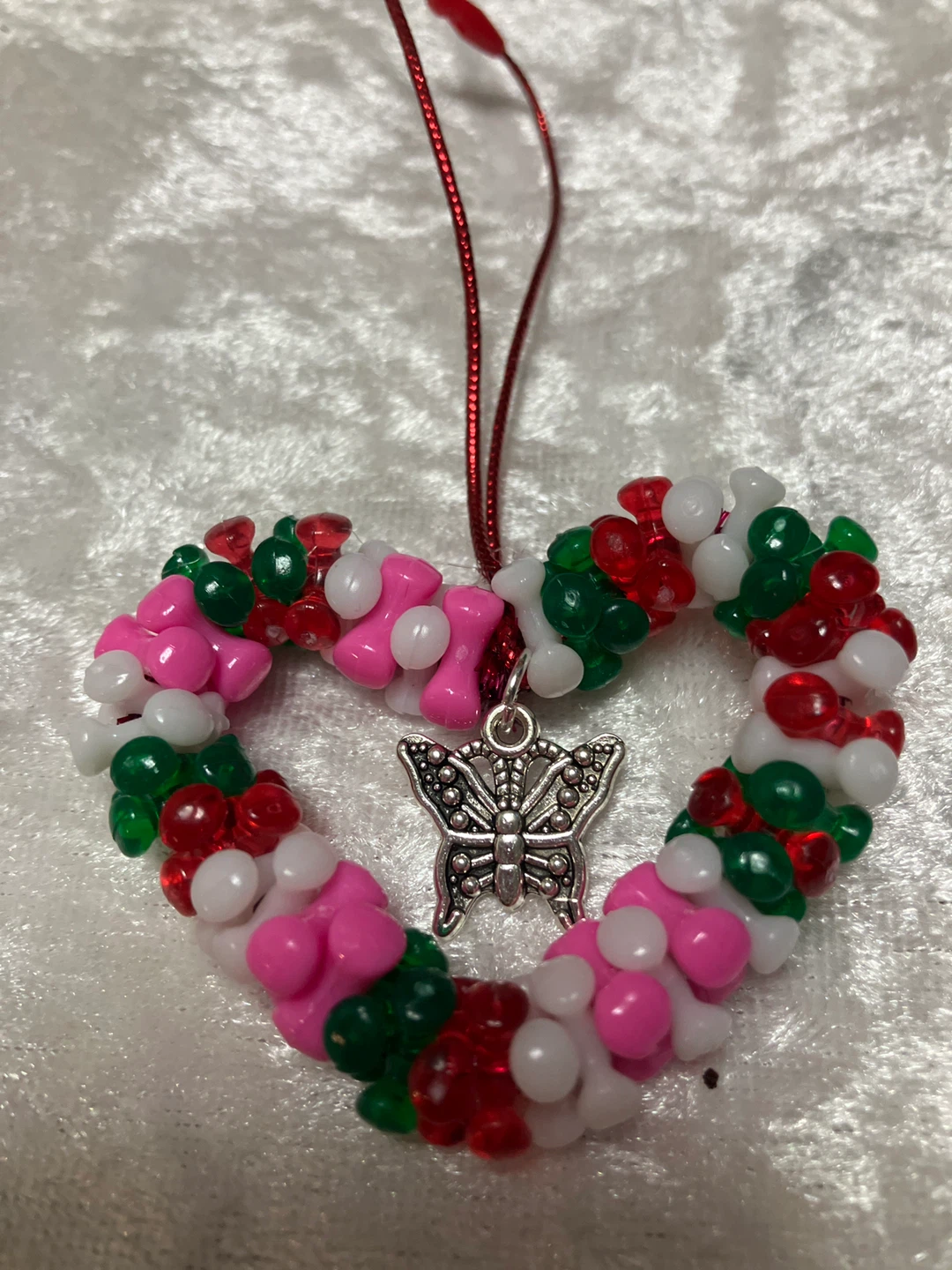 Heart Shaped Beaded Ornament with Charm - photo 4