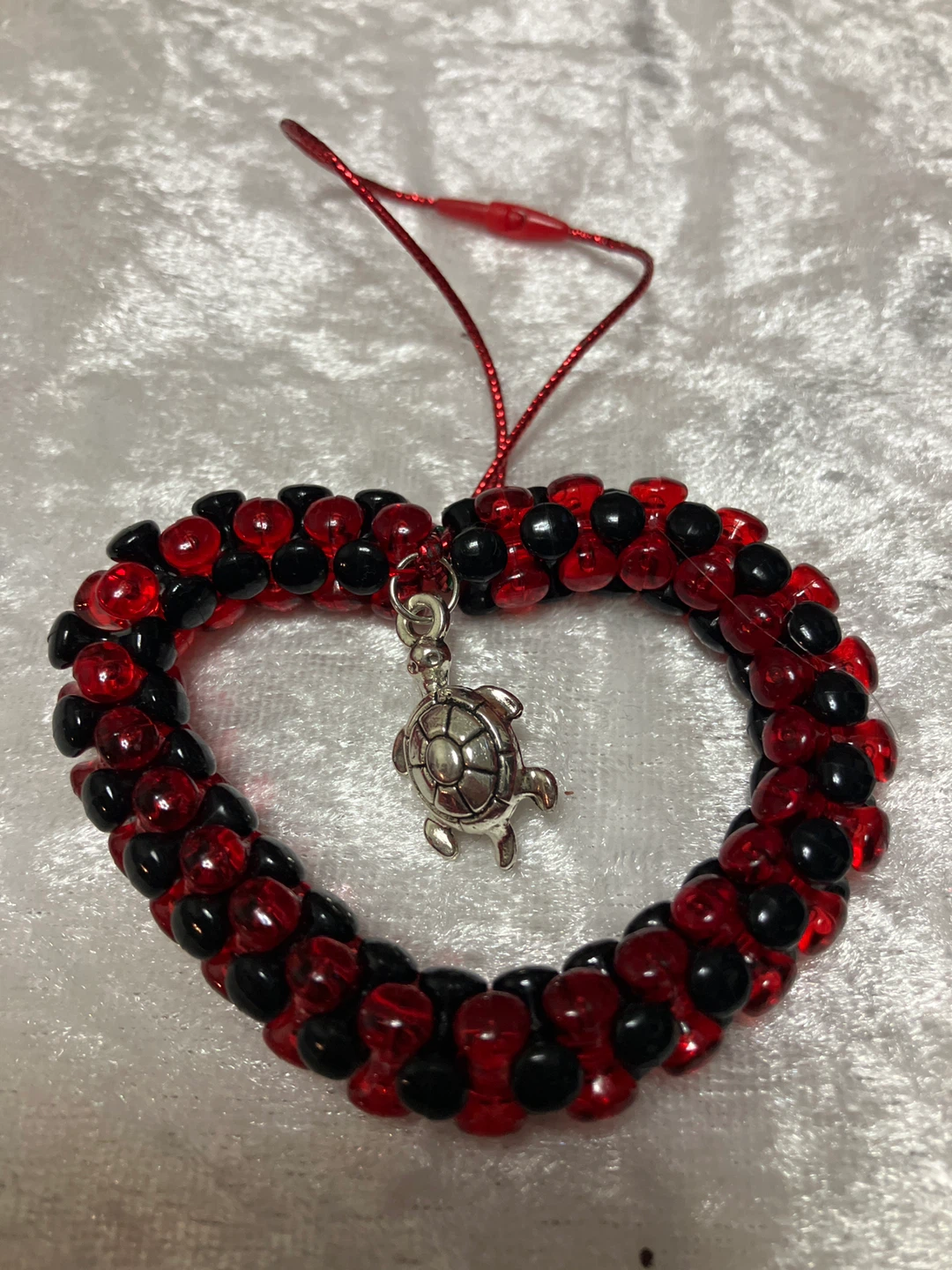 Heart Shaped Beaded Ornament with Charm - photo 3