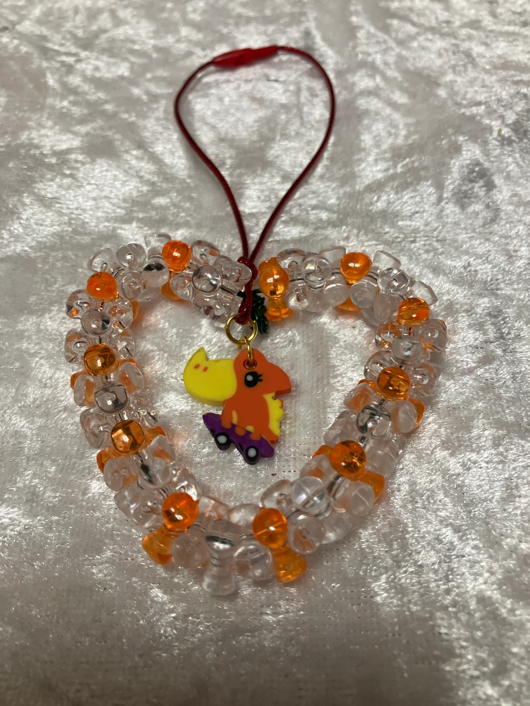 Heart Shaped Beaded Ornament with Charm - photo 5