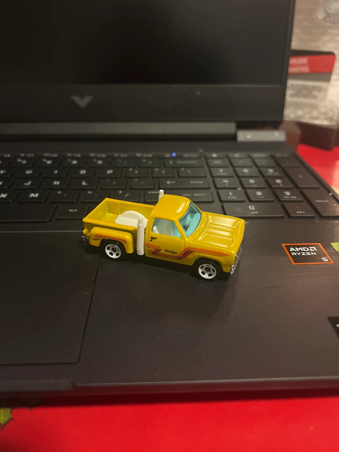 Yellow Dodge Pickup Truck Toy Car