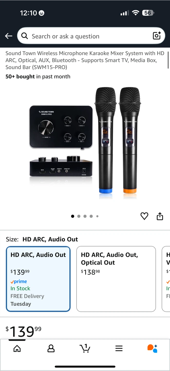 Sound Town Wireless Karaoke Mixer System with 2 Microphones