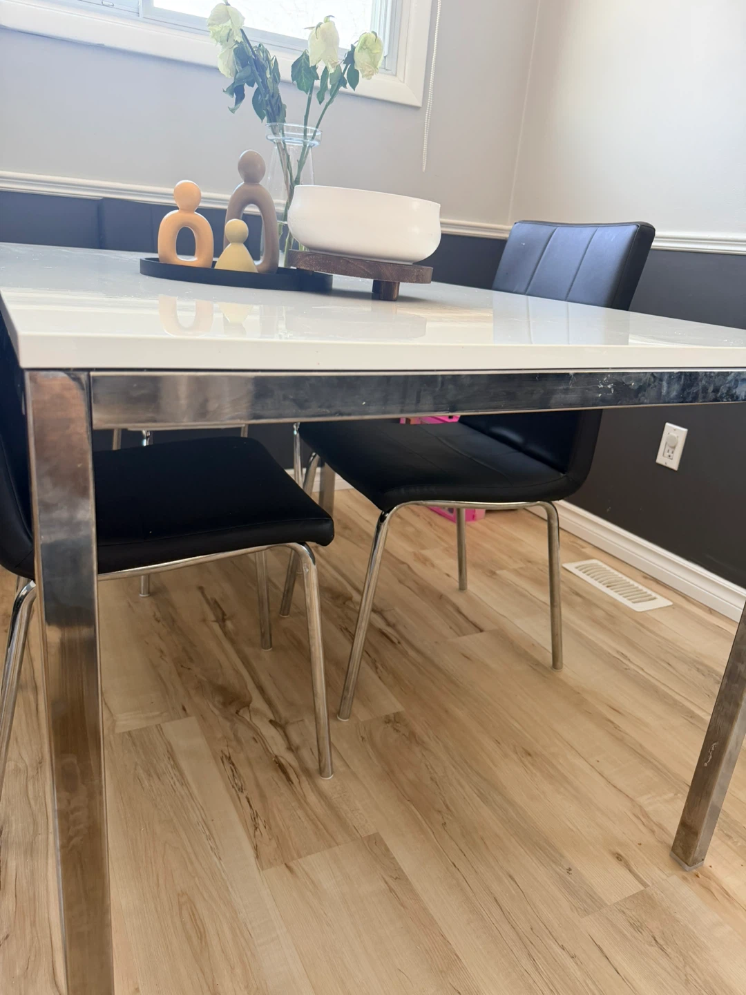 IKEA White Dining Table with Metal Legs - photo 3