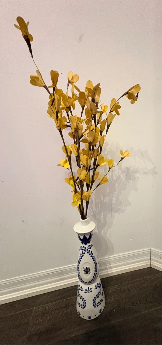 Yellow Faux Floral Arrangement in Decorative Vase - photo 2