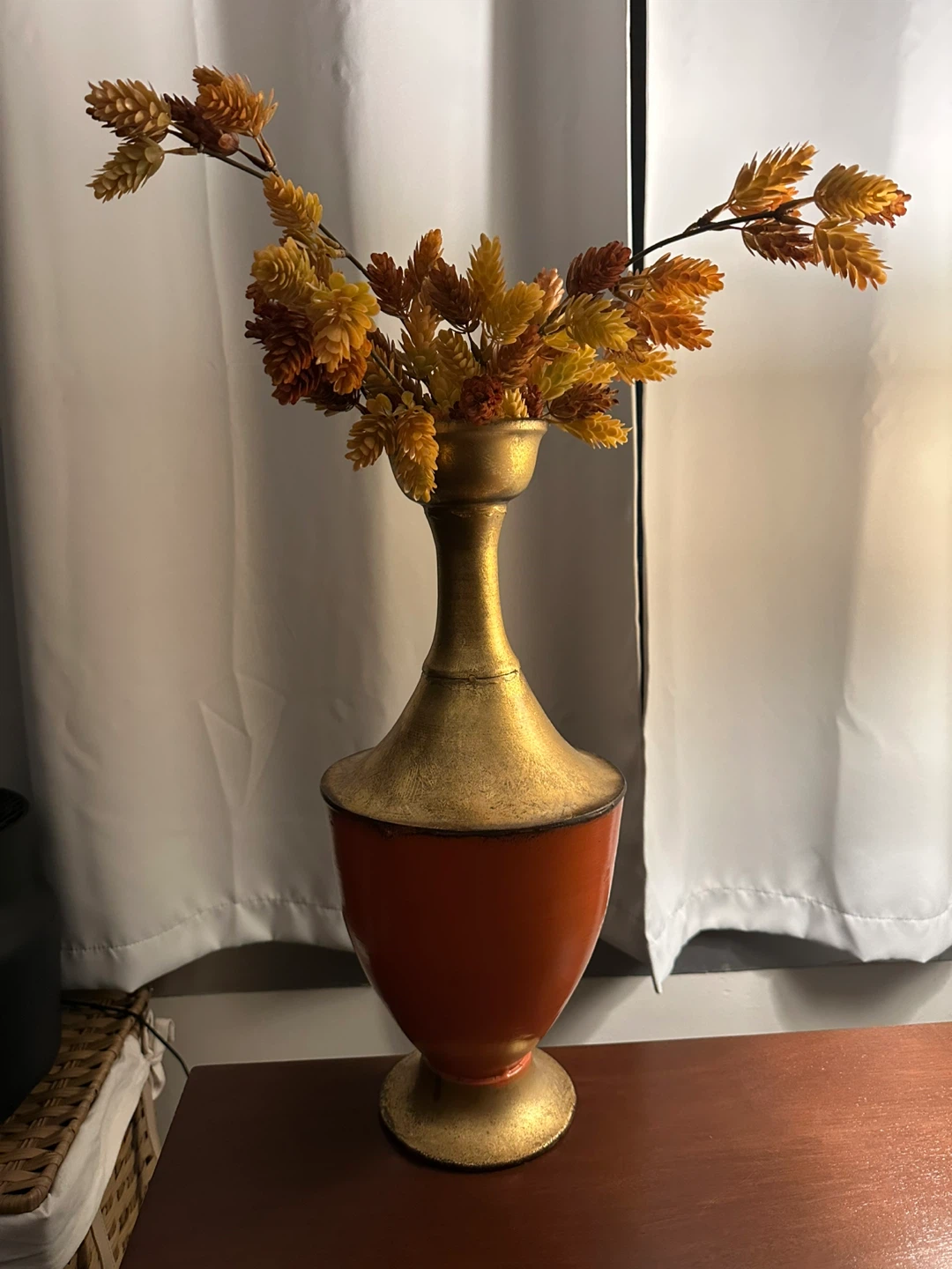Decorative Vase with Faux Floral Arrangement
