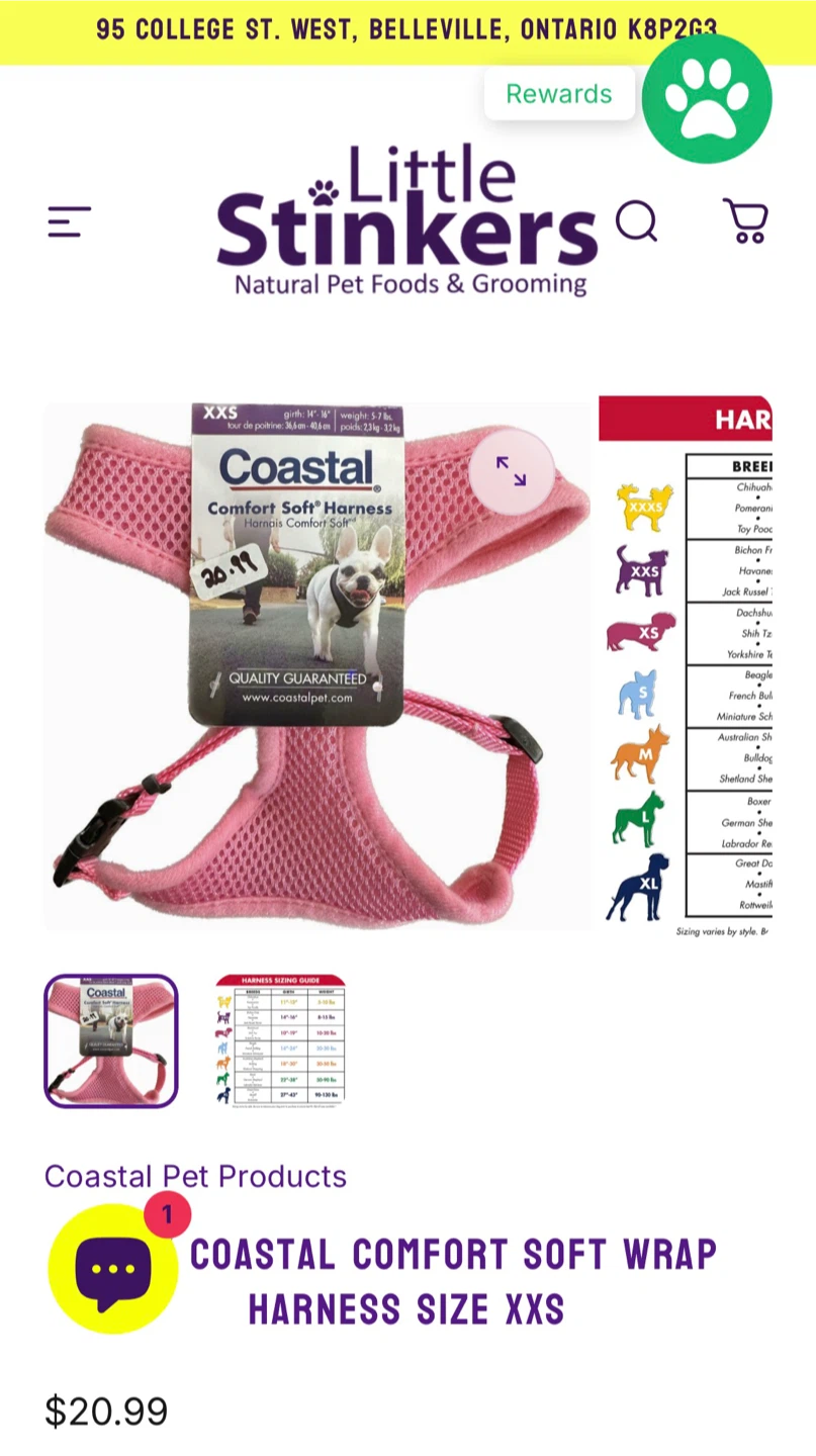 Coastal Comfort Soft Wrap Dog Harness Size XXS