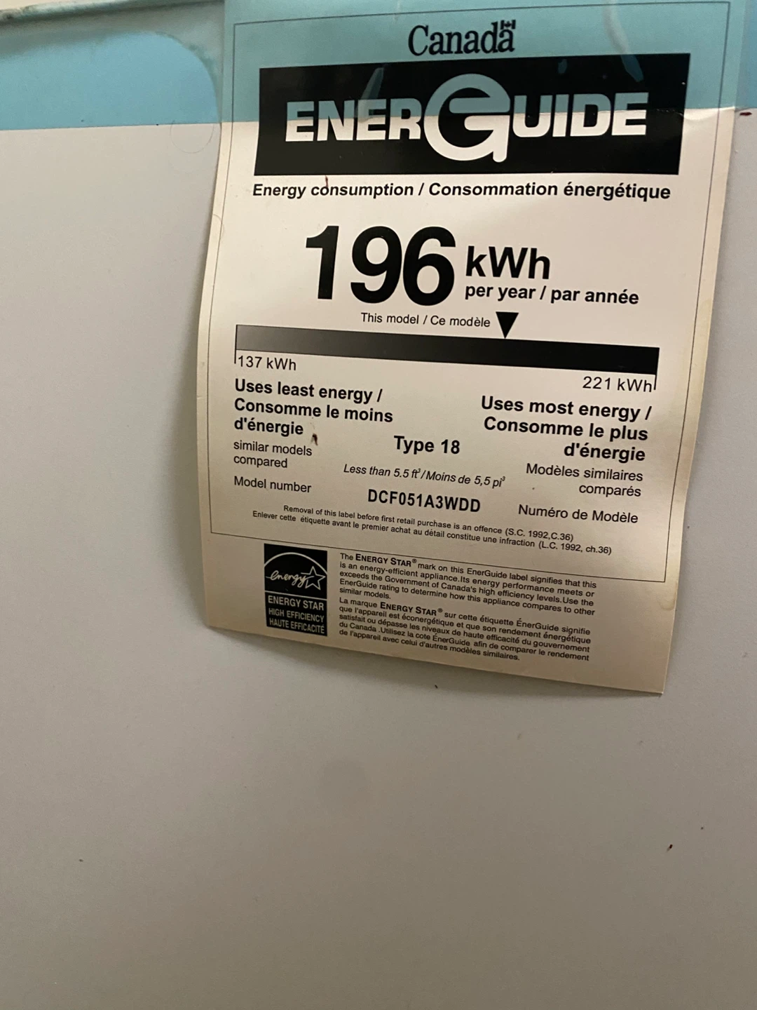 Chest Freezer DCF051A3WDD - photo 2