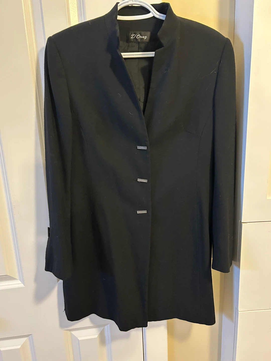 D'Orcia Black Wool Blazer Jacket Size 6