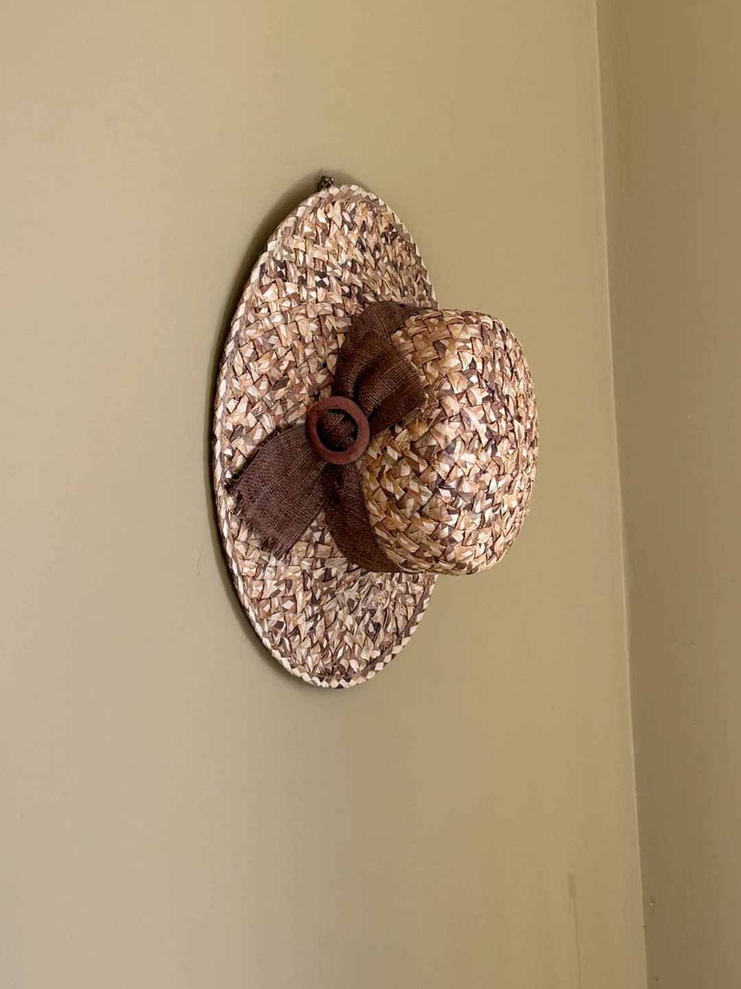 Liz Claiborne Woven Sun Hat with Brown Ribbon