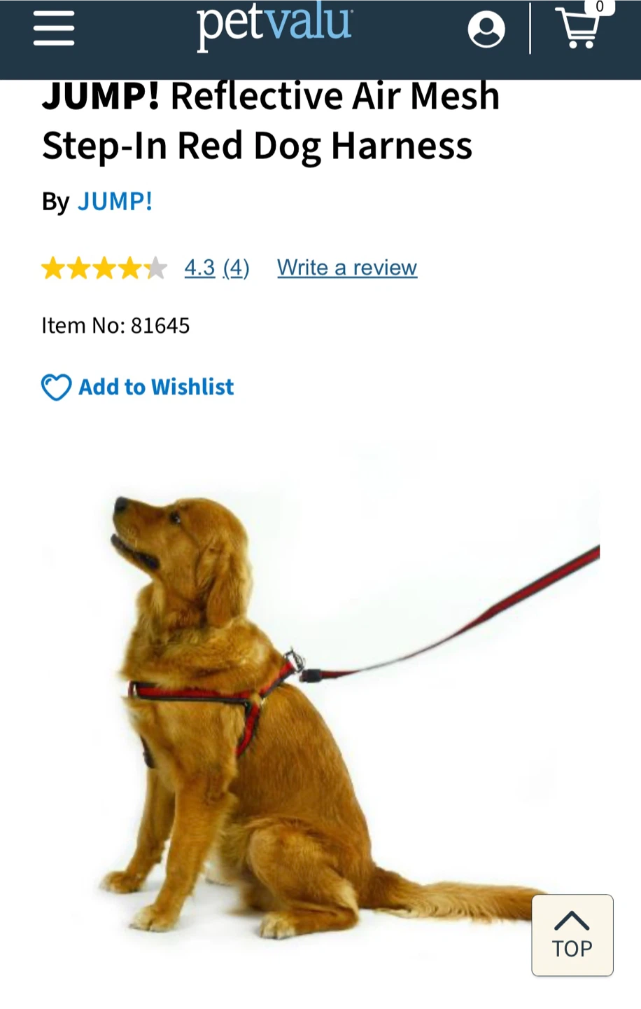 JUMP! Dog Harness (Reflective Air Mesh - Red Small 25lb +)