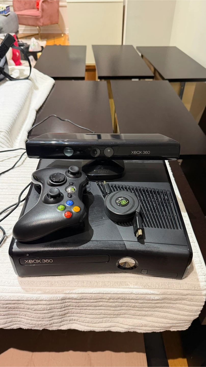 Xbox 360 Console with Kinect and Controller