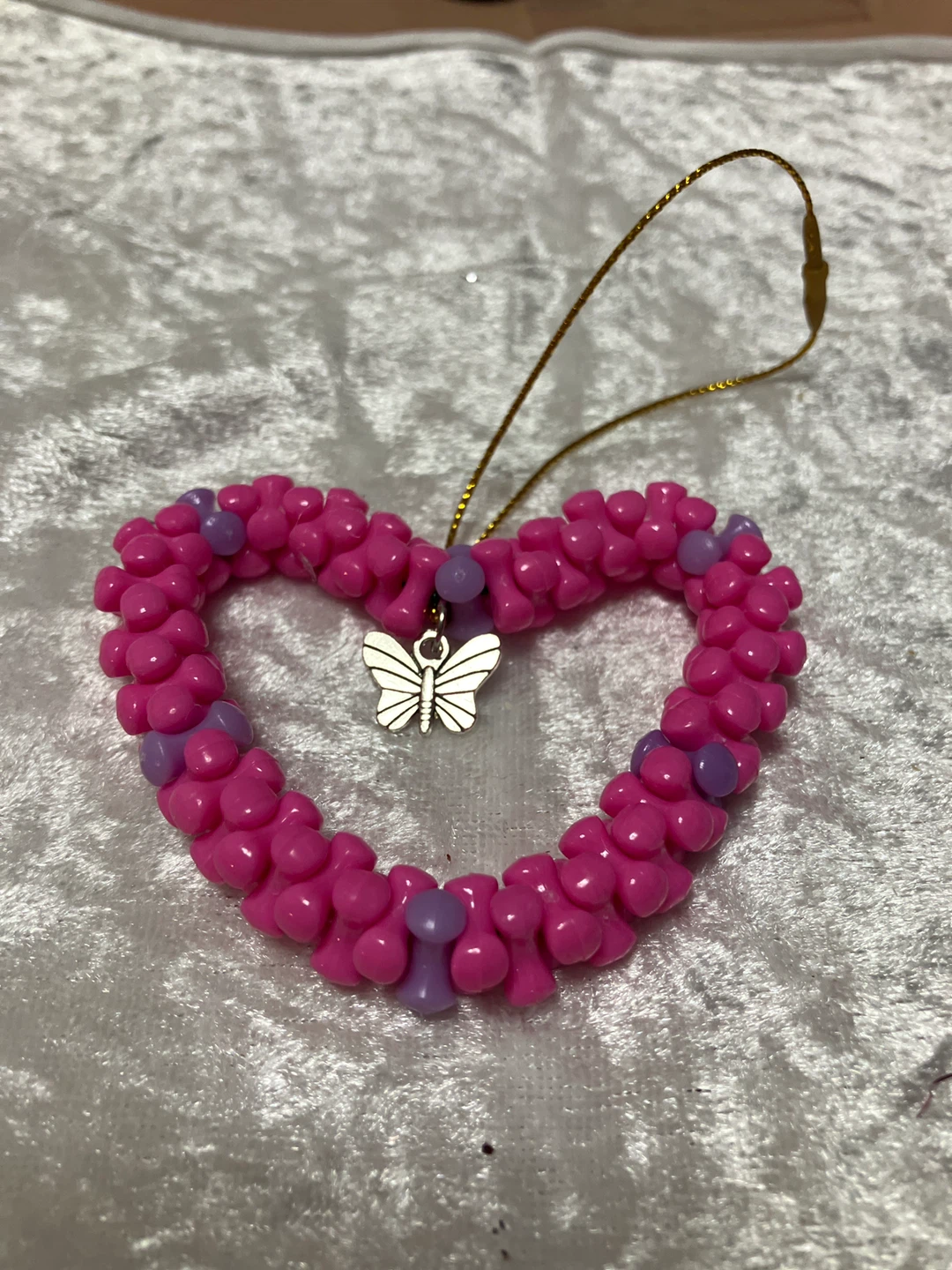 Handmade Beaded Heart Ornament