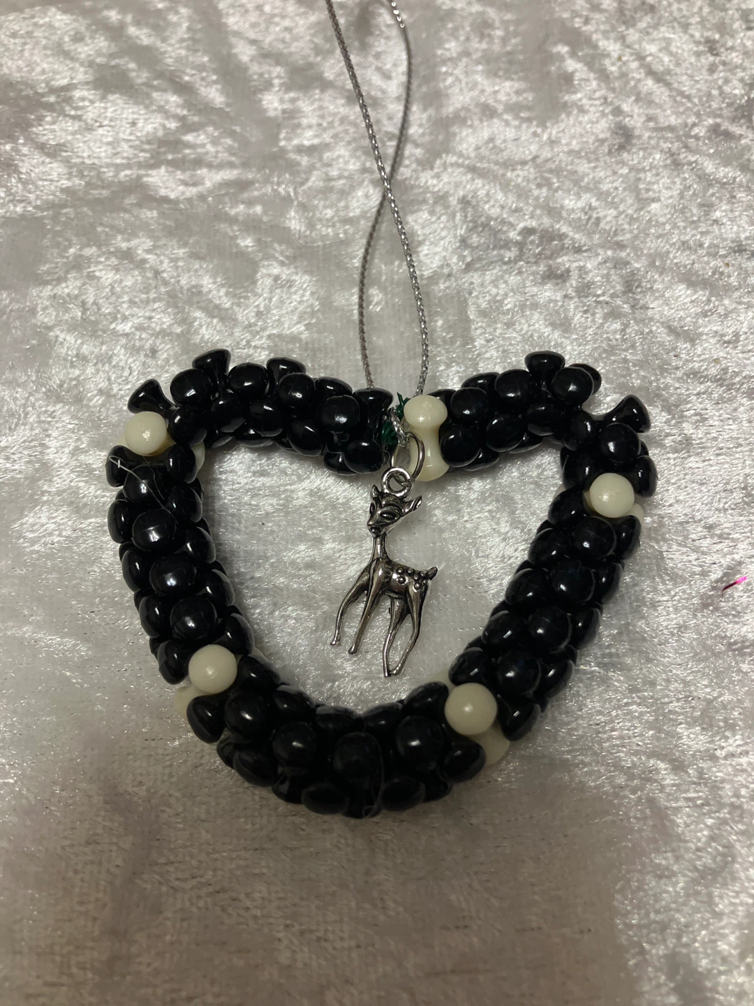 Handmade Beaded Heart Ornament - photo 2