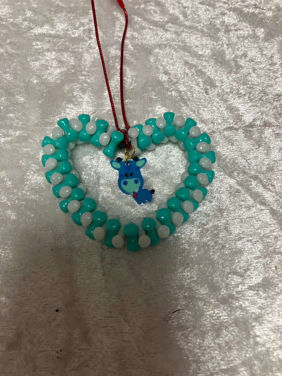 Handmade Beaded Heart Ornament - photo 3