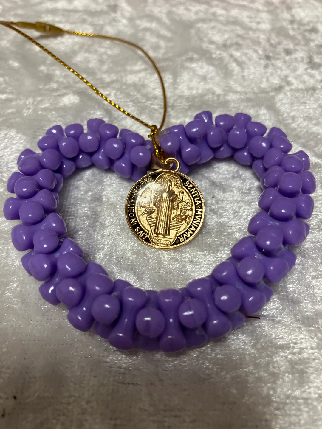 Beaded Heart with St. Benedict Medal Charm - photo 5