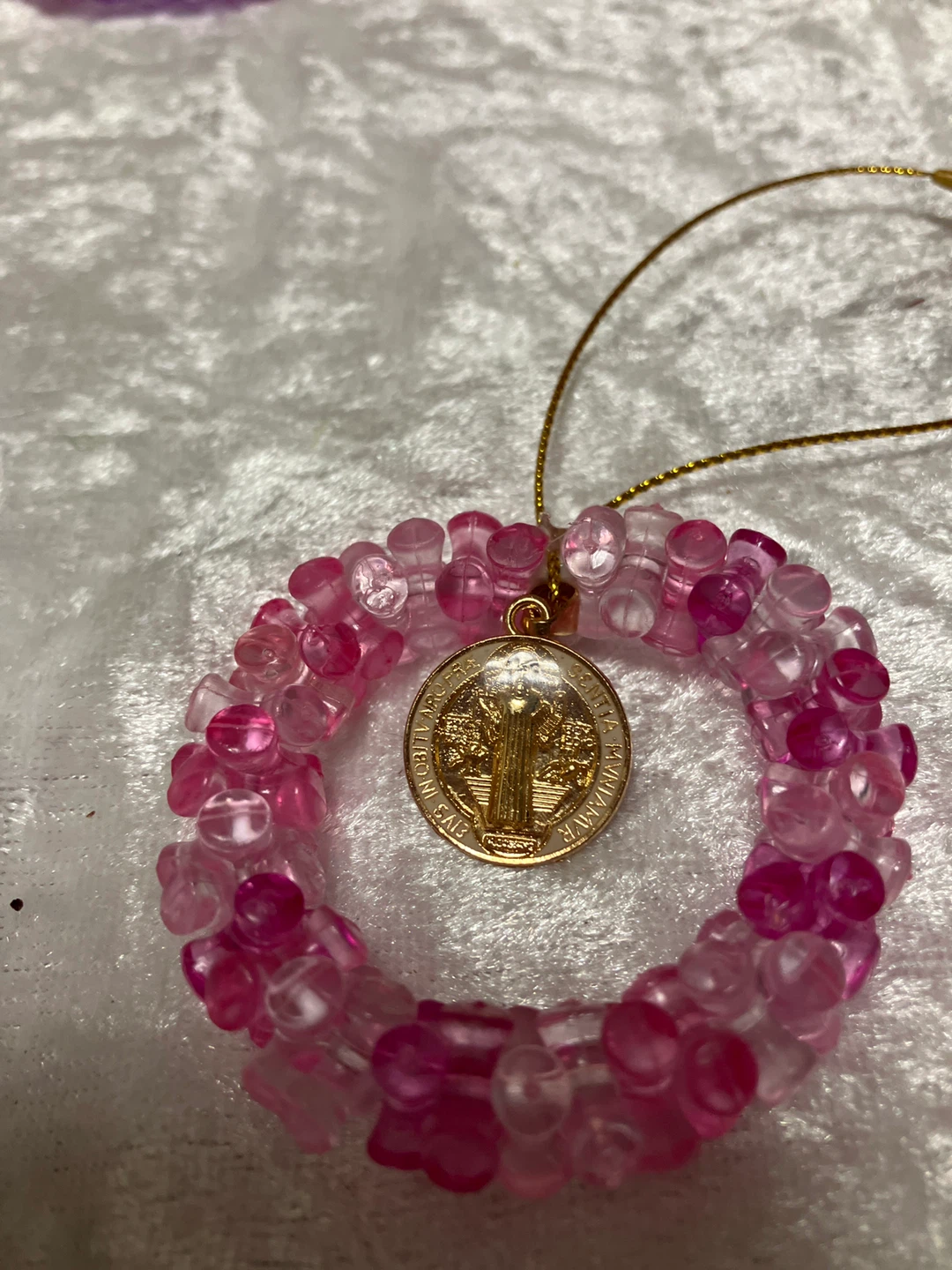 Beaded Heart with St. Benedict Medal Charm - photo 3