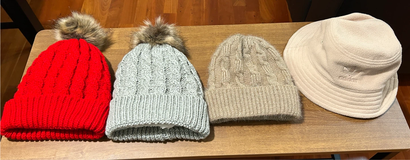 Adidas Fleece Bucket Hat & Assorted Beanies