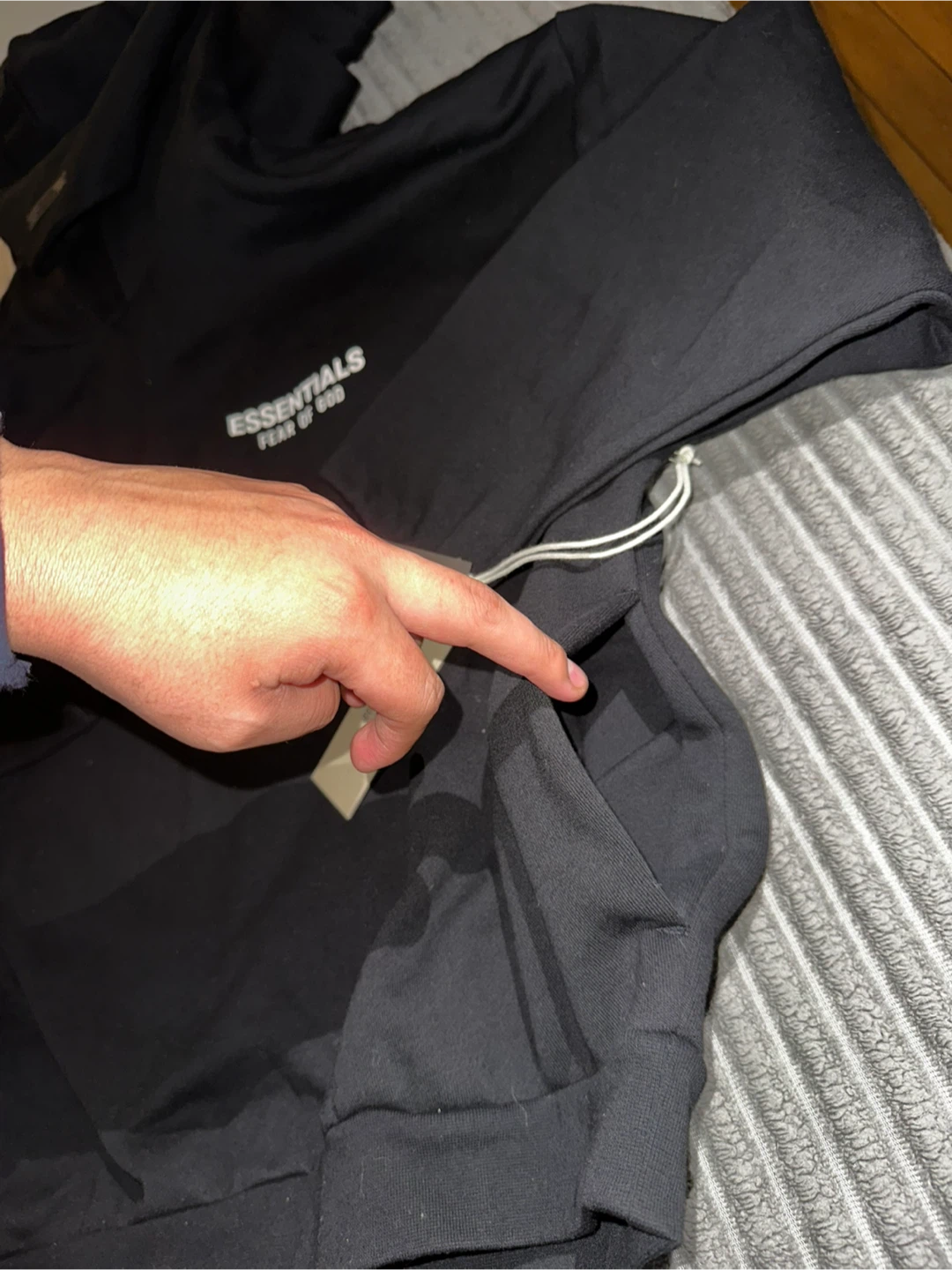 Black Essentials Fear of God Hoodie and Shorts Set - photo 4