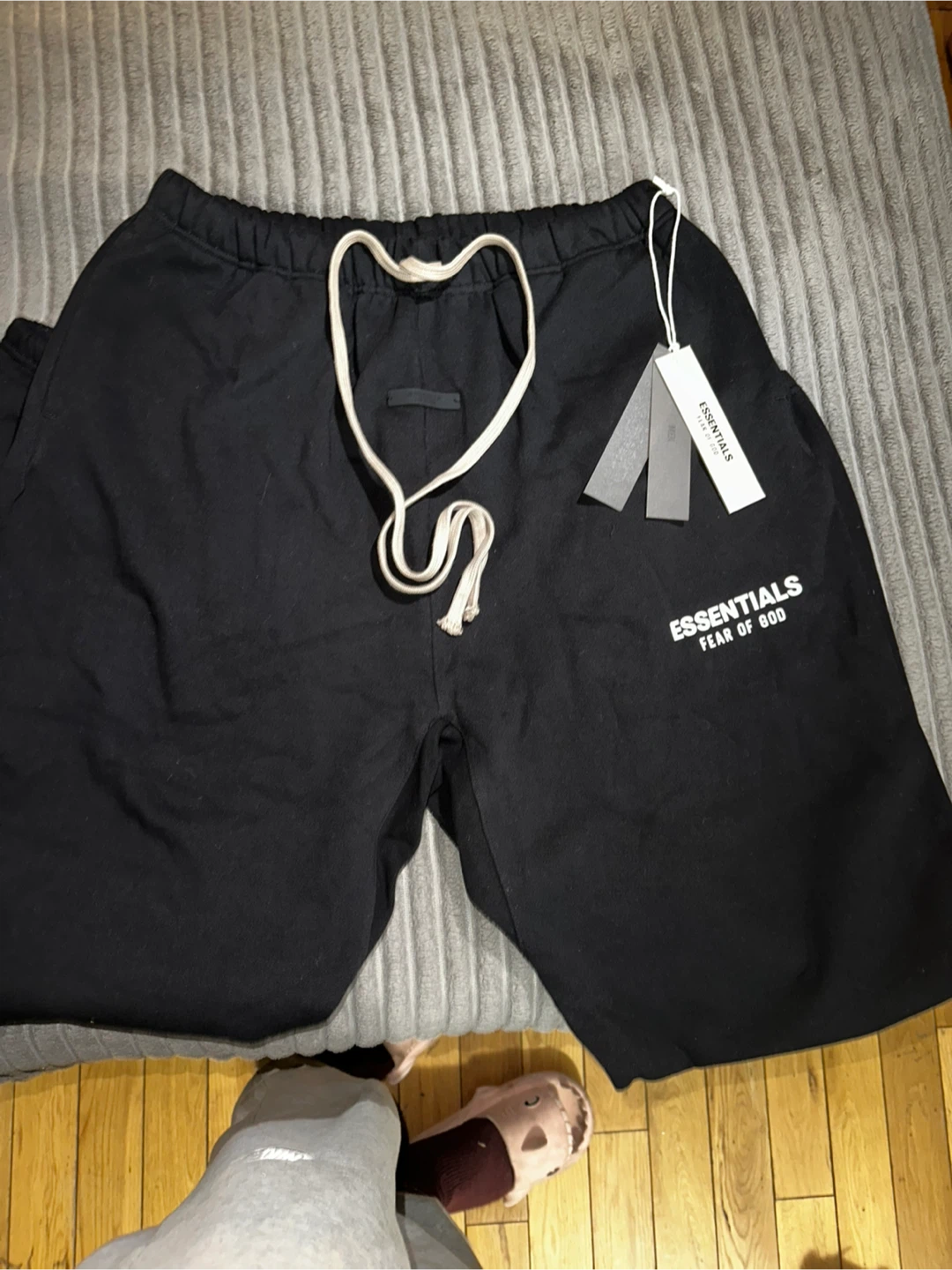 Black Essentials Fear of God Hoodie and Shorts Set - photo 5