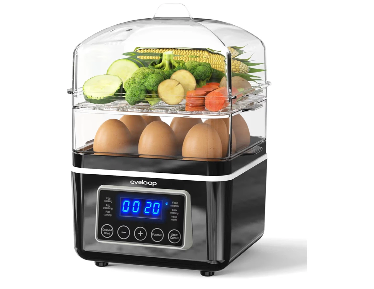 Eveloop 2-Tier Electric Food Steamer and Egg Cooker - photo 4