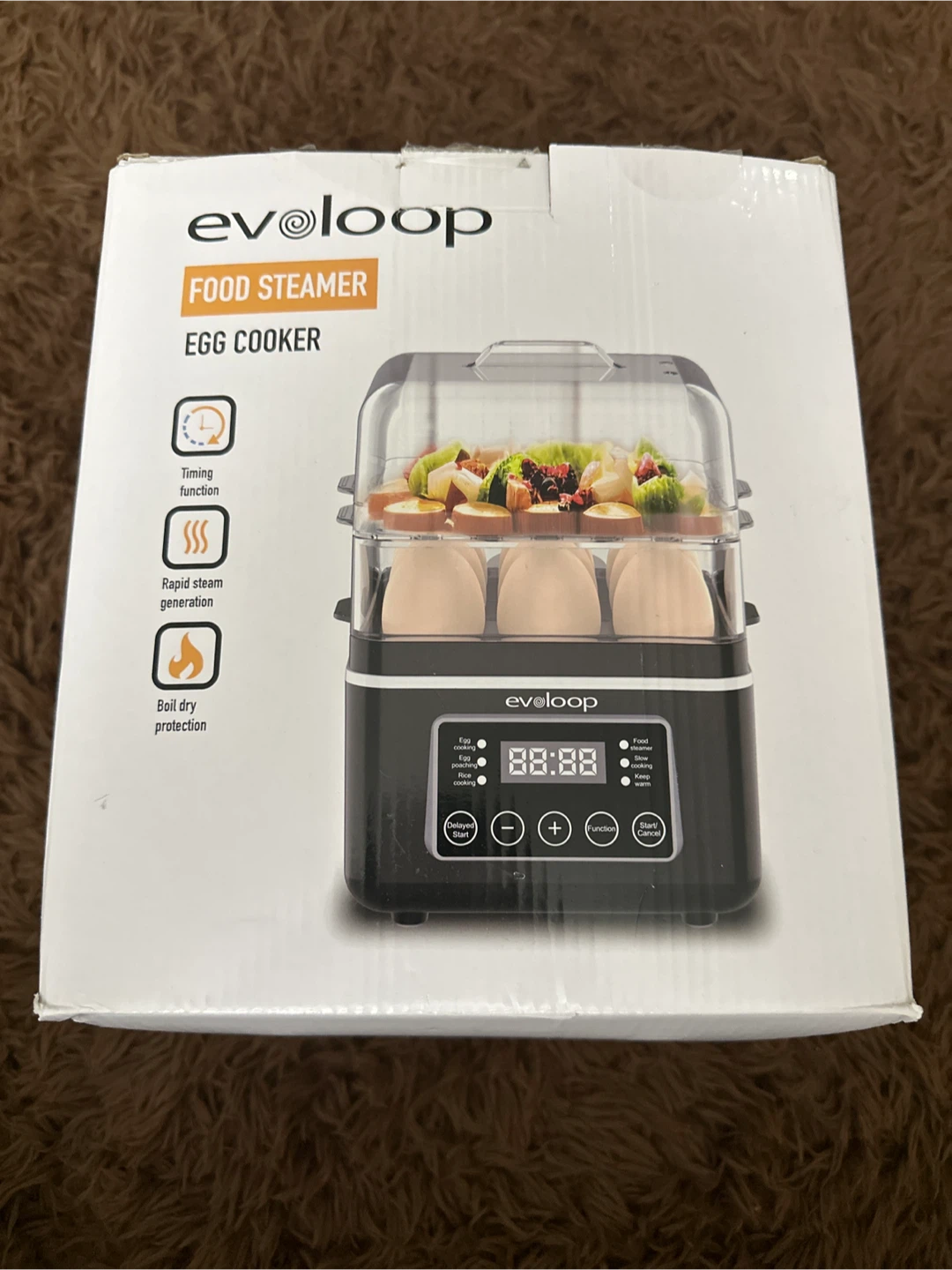 Eveloop 2-Tier Electric Food Steamer and Egg Cooker