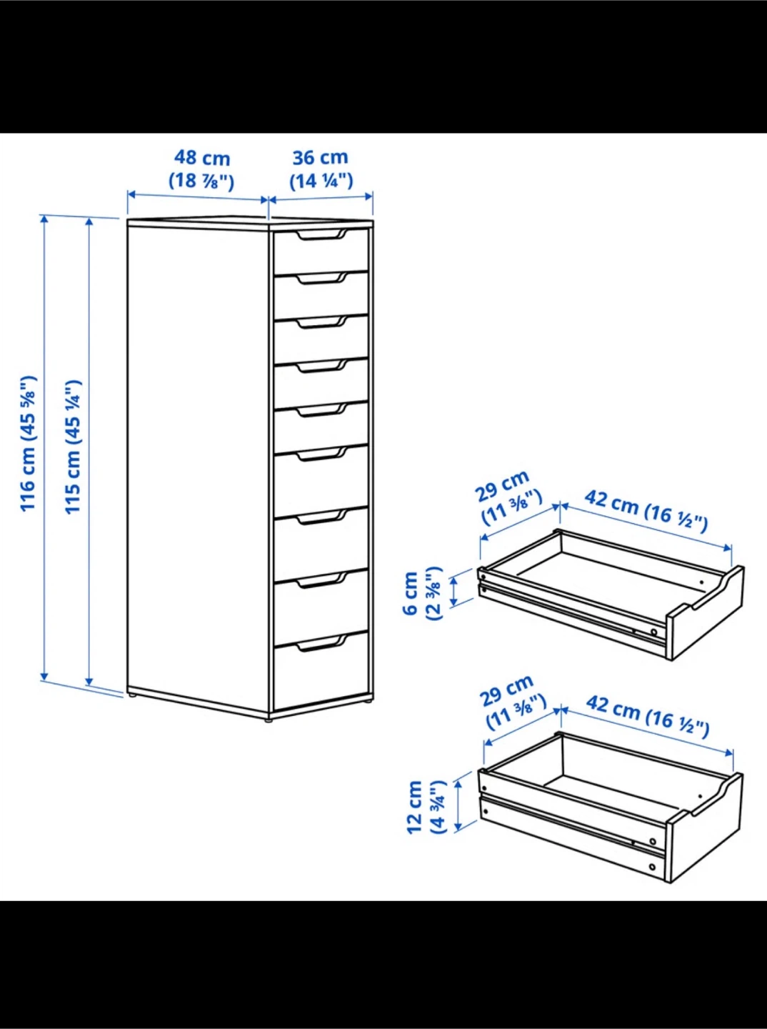 IKEA ALEX 9-drawer unit, white - photo 2