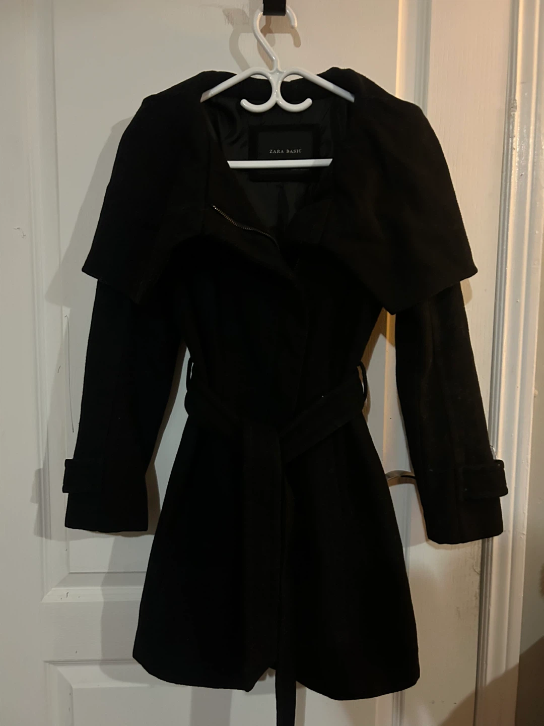 NEW Zara Basic Black Coat - Size S
