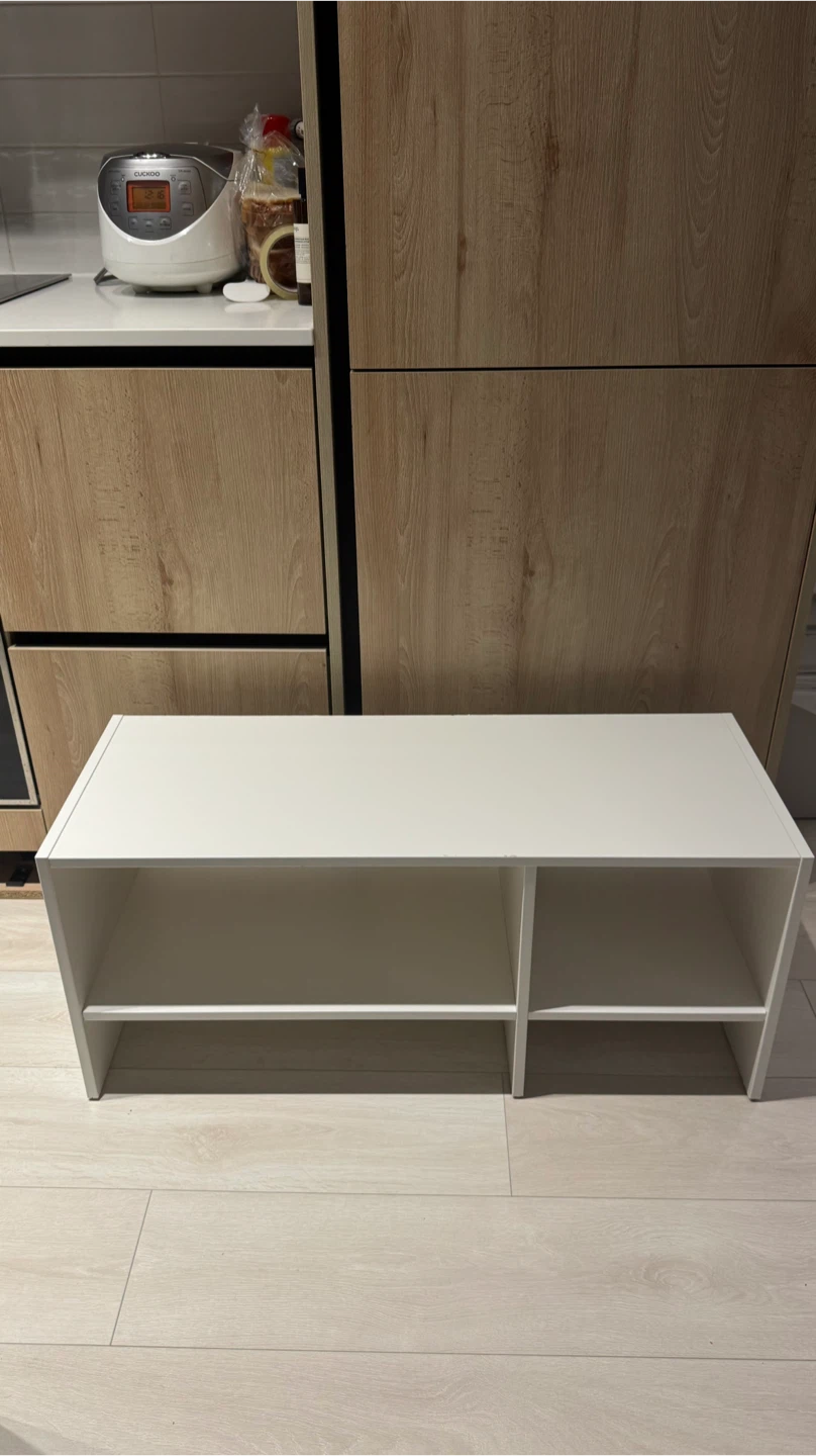 White 2-Tier Storage Shelf Unit