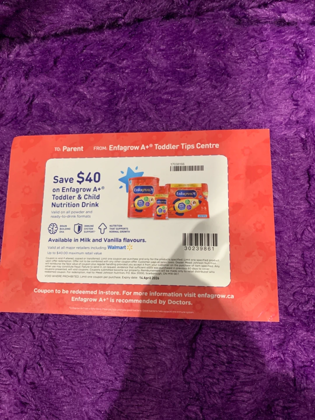 $40 Off Enfagrow A+ Toddler Nutrition Drink Coupon